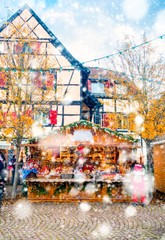 Christmas market in Eguisheim, Alsace, France