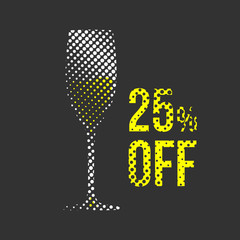 Halftone wine banner