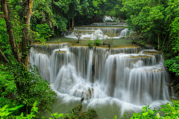 Huai-mae-kha-min waterfall, Beautiful waterwall in nationalpark of Kanchanaburi province, ThaiLand.