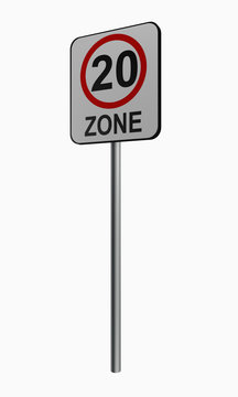 Deutsches Verkehrszeichen: tempo 20 Zone