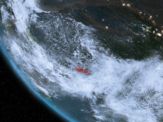 Night view of Bhutan on Earth