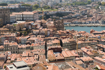 Top view of the historical centre of Porto