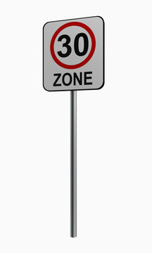 Deutsches Verkehrszeichen: tempo 30 Zone