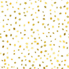 Abstract white modern seamless pattern with gold stars.