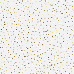 Abstract white modern seamless pattern with gold stars.