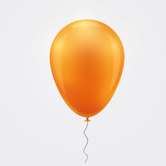 Orange realistic balloon. Blue inflatable ball realistic isolated white background. Balloon in the form of a illustration