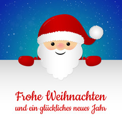 Merry Christmas in German (Frohe Weihnachten) - concept of card with decoration. Vector.