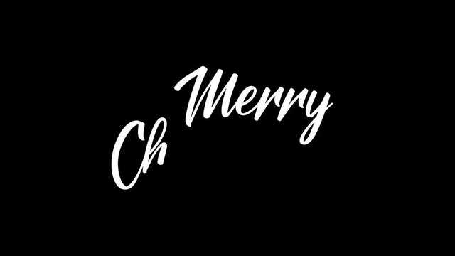 Merry Christmas Handwriting Animation. Calligraphy motion graphics. Merry Christmas Flat animation. Available in 4K FullHD and HD video 2D render footage.
