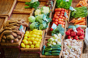 Exotic fruits on farmer market in Funchal, Madeira, Portugal