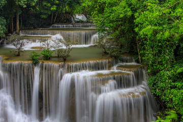 Huai-mae-kha-min waterfall, Beautiful waterwall in nationalpark of Kanchanaburi province, ThaiLand.