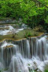 Huai-mae-kha-min waterfall, Beautiful waterwall in nationalpark of Kanchanaburi province, ThaiLand.