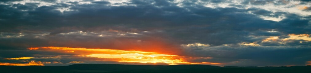 Beautiful dramatic sunset - soft selected focus