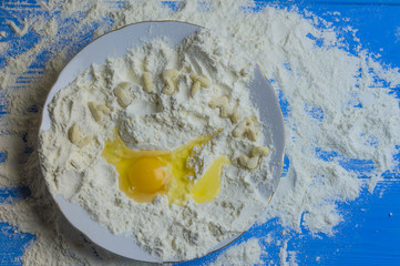 Christmas still life. Making dough while preparing for Christmas