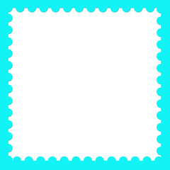 Postage stamp design blank background template with perforations and drop shadow