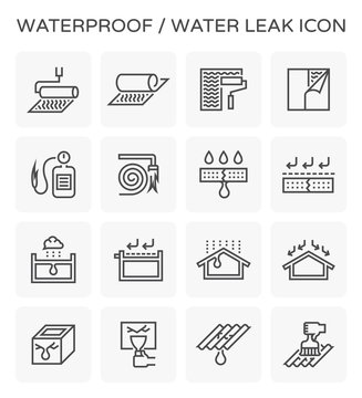 waterproof water leak icon
