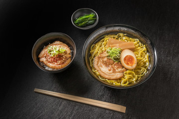 塩ラーメンセット　Ramen set of typical Japanese style