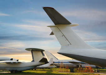 Fototapeta na wymiar Tail of airplane