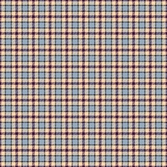 Tartan seamless blue and beige square checkered design