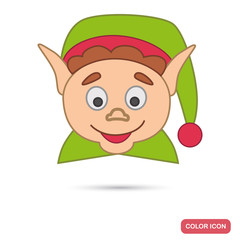 Christmas elf color flat icon for web and mobile design