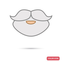 Santa Claus beard color flat icon for web and mobile design