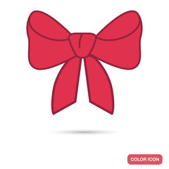 Christmas bow color flat icon for web and mobile design