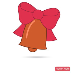 Christmas bell color flat icon for web and mobile design
