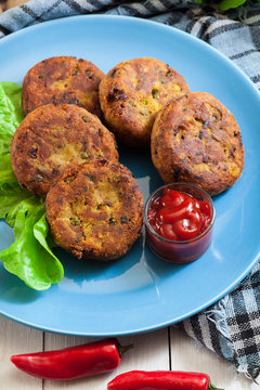Aloo Tikki or cutlet. Indian snack made of boiled potatoes