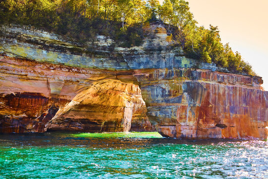 Pictured Rocks Lake Superior Rock Formations Michigan Fall