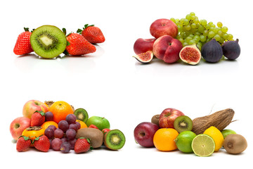 fresh ripe fruit isolated on white background
