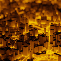 Techno mega city; urban and futuristic technology concepts, original 3d rendering