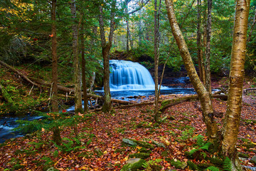 Waterfall Fall Michigan Rock River Falls