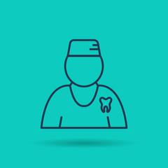 Isolated linear icon - dentist