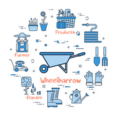 Blue round Wheelbarrow concept