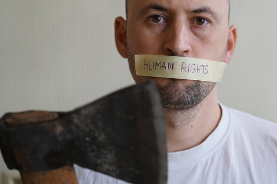 The Struggle For Human Rights. Ax. Human Rights Day Concept.