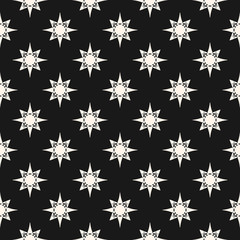 Vector ornament geometric pattern with star shapes. Black & white texture