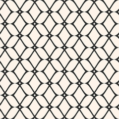 Mesh seamless pattern, thin wavy lines. Texture of lace, weaving, net, lattice