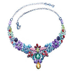 Necklace luxury decoration Watercolor illustration isolated on white background

