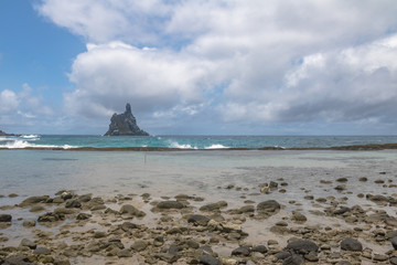 Atalaia Beach and Morro do Frade on Background - Fernando de Noronha, Pernambuco, Brazil.