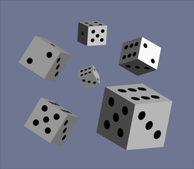 Dice on dark background Vector illustration for the casino