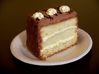 Big slice of the traditional russian dessert called Fairy Tail