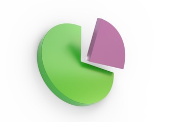 Color chart with quarter section 3d illustration