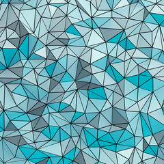 Blank computer generated blue mesh triangles abstract background