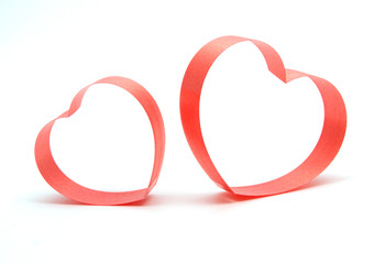 ribbons shaped as hearts isolated