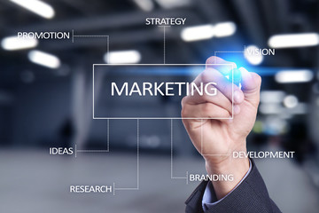 Obraz premium Marketing business concept on the virtual screen.