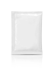 blank packaging foil sachet isolated on white background