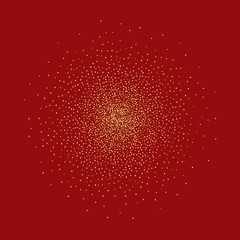 Vector gold glitter particles background effect for luxury greeting rich card. Sparkling texture. Vector illustration