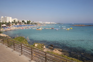 Fototapeta premium Protaras. Tourist beach resort town in Cyprus.