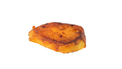 fried potatoes isolated on white background