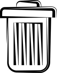 Trash Can Calligraphic Design