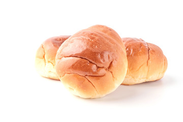 Butter roll on white background